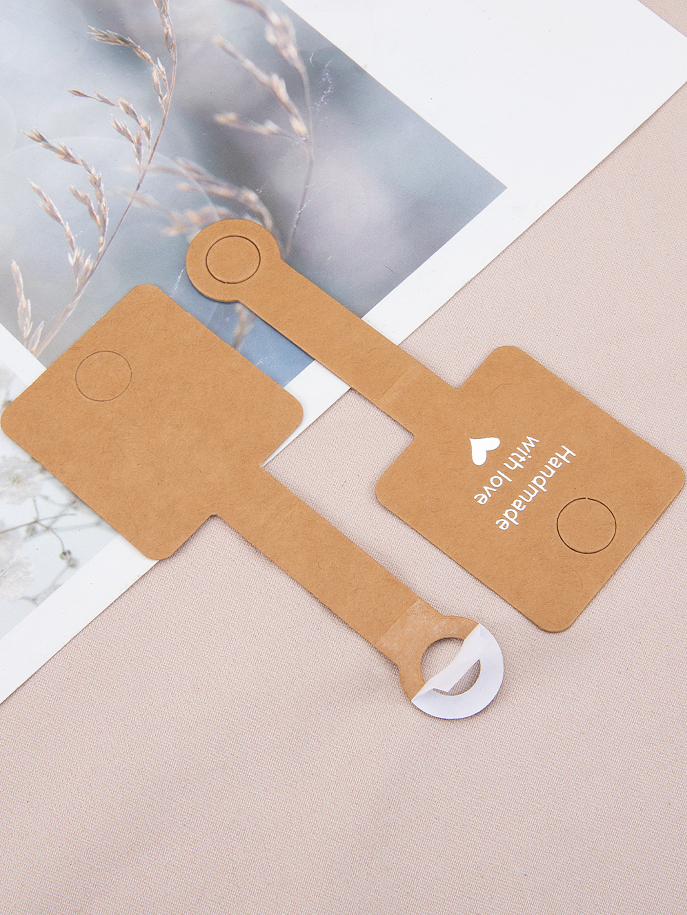 Kraft Hang Tag - 50pcs Adhesive Kraft Paper Cards Hanging