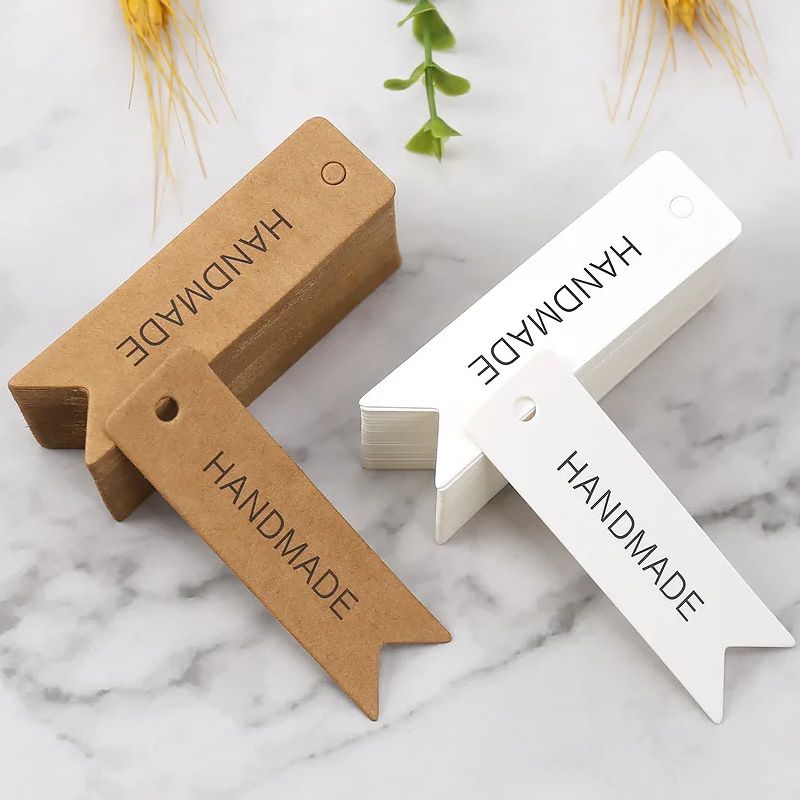Kraft Hang Tag - 100pcs Handmade Paper Tags White Kraft
