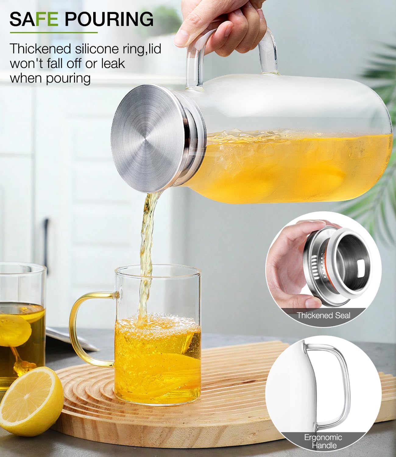 68oz Borosilicate Glass Pitche - Pour Spout Pitcher recensione e prezzo