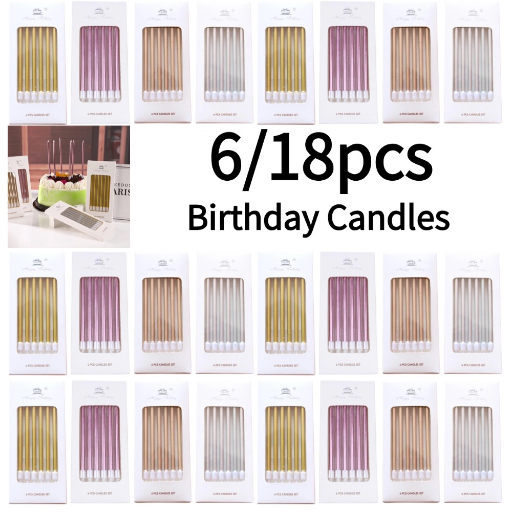 6/18pcs Metal Gold Silver Birt - Candle Supplies Usa recensione e prezzo