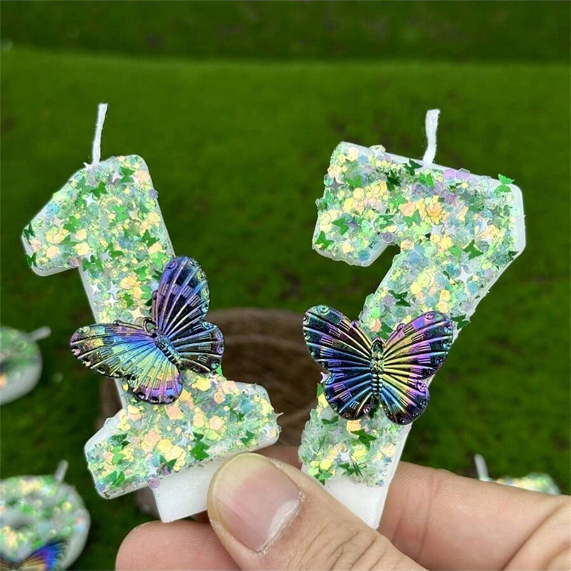 1Pc Green Sequins Number 0-9 B - Candle Supplies Usa recensione e prezzo