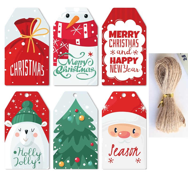 50pcs Christmas Paper Gift Tag - Kraft Hang Tag recensione e prezzo