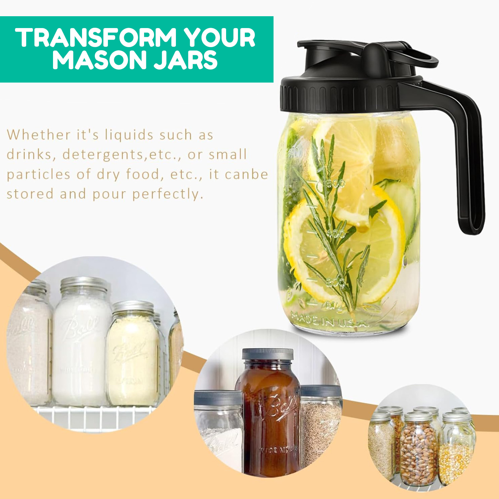 Mason Jar Pitcher Lid With Pou - Pour Spout Pitcher recensione e prezzo