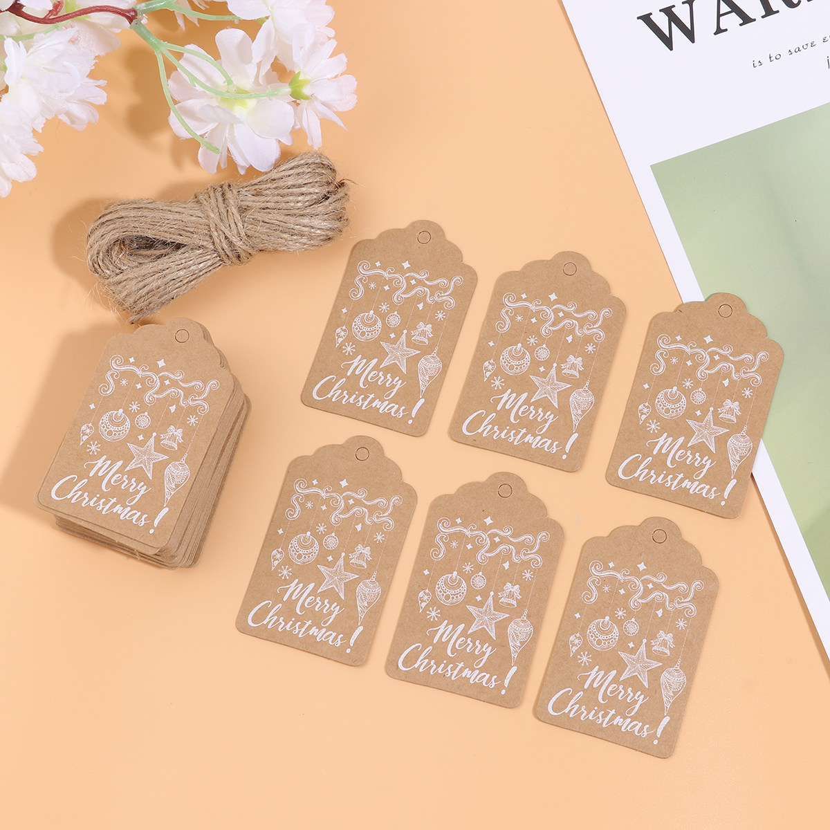 50pcs Vintage Christmas Gift T - Kraft Hang Tag recensione e prezzo
