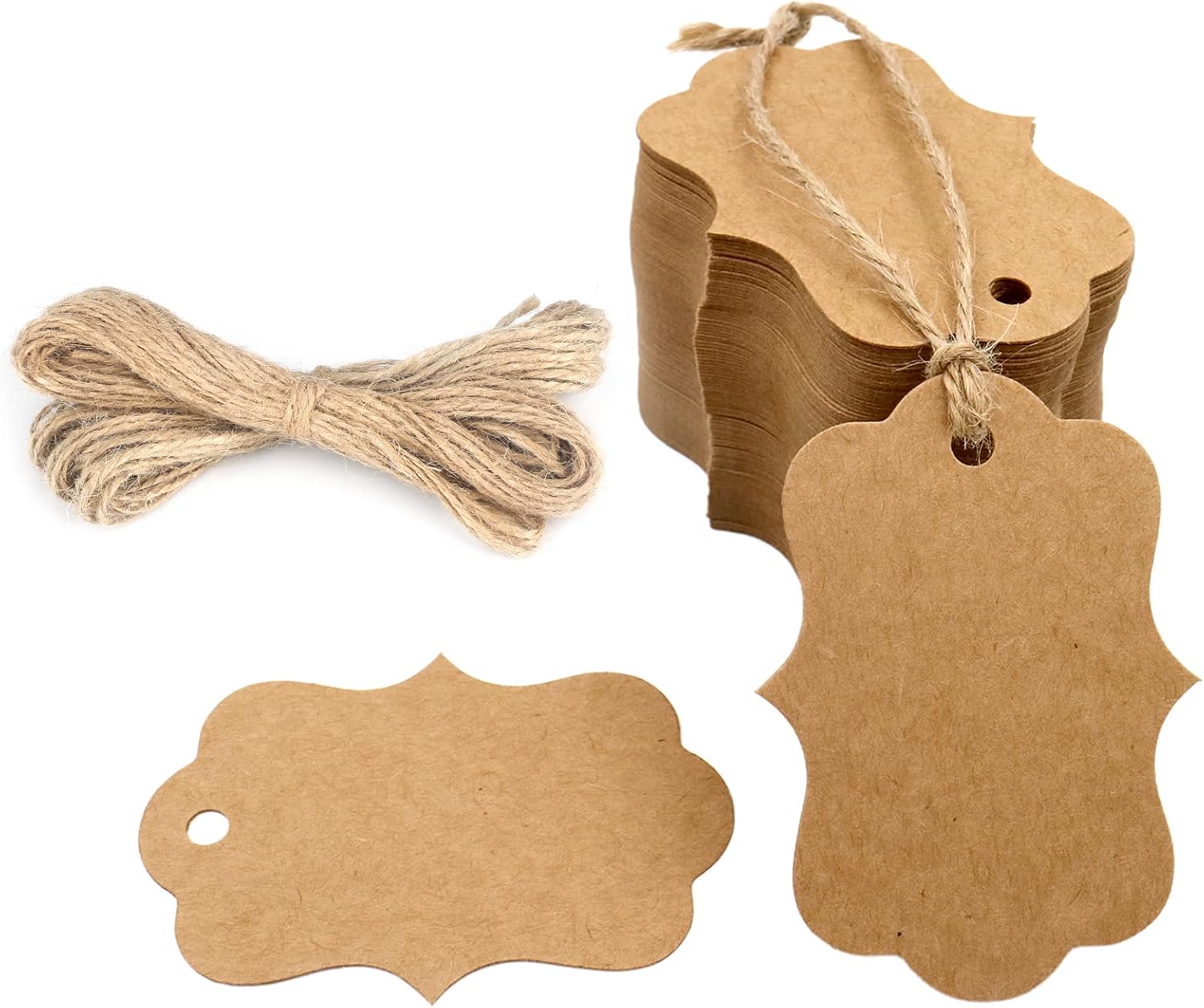 100PCS Kraft Gift Tags with Ju - Kraft Hang Tag recensione e prezzo